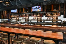 copper top bar - wood panel front